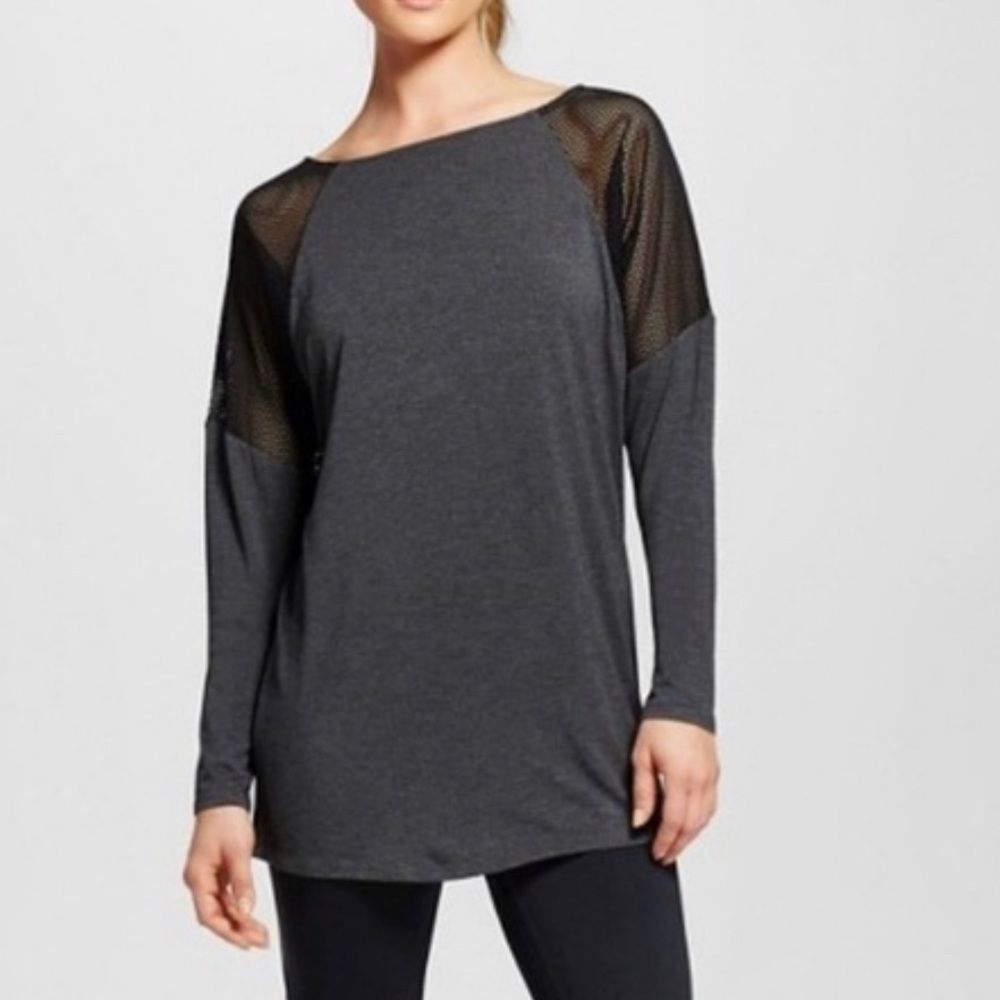 Champion Long Sleeve Top with Mesh Shoulders, L (y60)